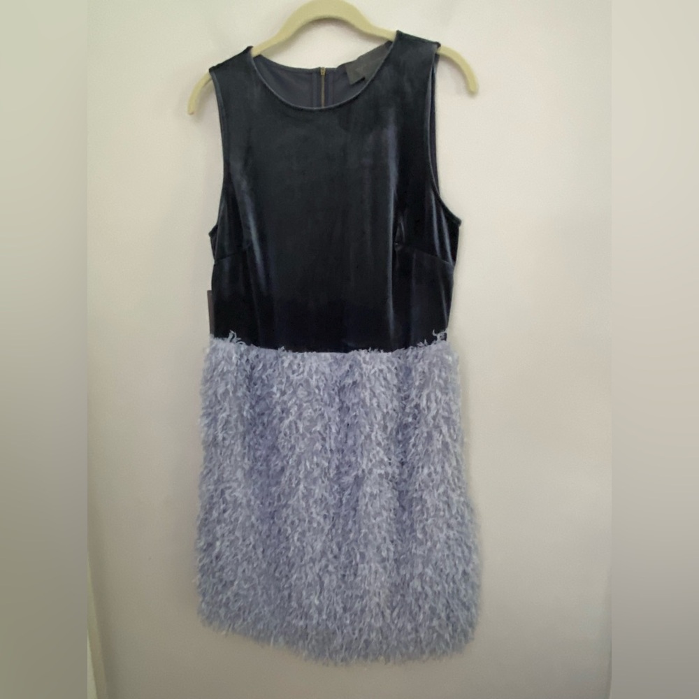 Anthropologie Gray Velvet and Textured Mini Dress - Picture 5 of 8